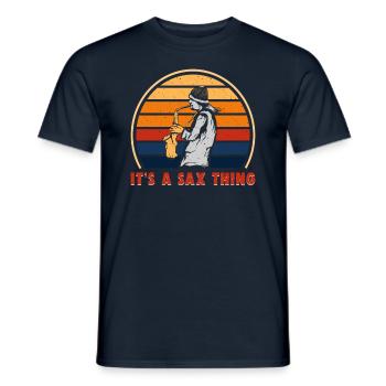 Saxophonist Orchester Musiker Saxophonspieler - Männer T-Shirt - Navy - Vorne - AI Model Male 178 light (178cm)