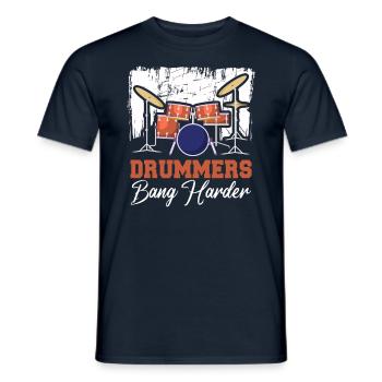 Batteur dans un groupe | Batteur, Musicien - T-shirt homme - marine - Devant - AI Model Male 178 light (178cm)