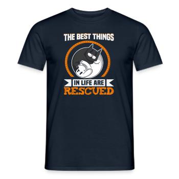 Hunderettungs Designs Für Tierrechtsaktivisten - Männer T-Shirt - Navy - Vorne - AI Model Male 178 light (178cm)
