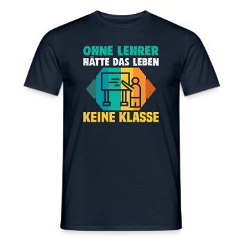 Bester Lehrer Rente Geschenkidee Schüler - Männer T-Shirt - Navy - Vorne - AI Model Male 178 light (178cm)