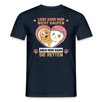 Dog Rescue Designs for Animal Rights Activists - Men's T-Shirt - navy - Front - AI Model Male 178 light (178cm)