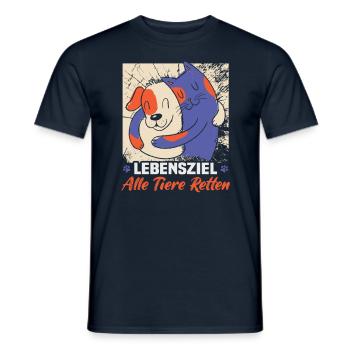 Hunderettungs Designs Für Tierrechtsaktivisten - Männer T-Shirt - Navy - Vorne - AI Model Male 178 light (178cm)