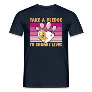 Dog Rescue Designs for Animal Rights Activists - Men's T-Shirt - navy - Front - AI Model Male 178 light (178cm)