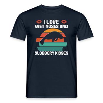 Cold Nose Warm Heart Manatee chubby manatee - Men's T-Shirt - navy - Front - AI Model Male 178 light (178cm)