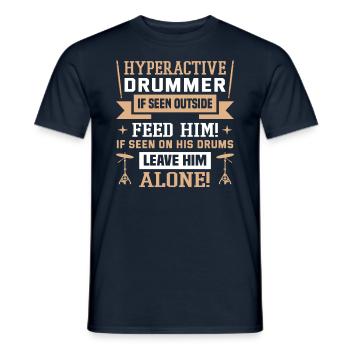 Batteur dans un groupe | Batteur, Musicien - T-shirt homme - marine - Devant - AI Model Male 178 light (178cm)