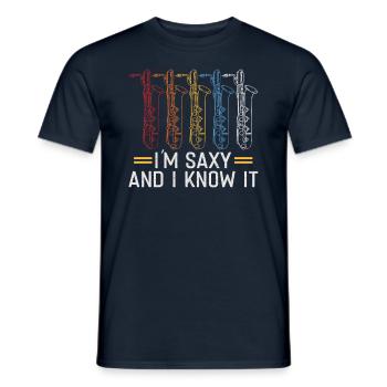 Saxophoniste, Orchestre, Musicien, Saxophoniste - T-shirt homme - marine - Devant - AI Model Male 178 light (178cm)