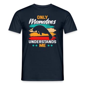 Cold Nose Warm Heart Manatee chubby manatee - Men's T-Shirt - navy - Front - AI Model Male 178 light (178cm)