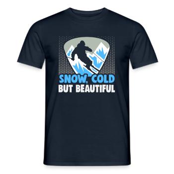 Skieurs Neige, froid mais beau Ski - T-shirt homme - marine - Devant - AI Model Male 178 light (178cm)