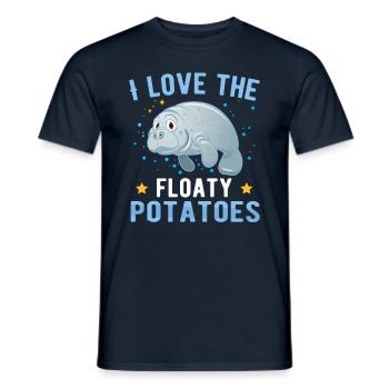 I love the floaty potatoes Süße Ozean Seekuh - Männer T-Shirt - Navy - Vorne - AI Model Male 178 light (178cm)