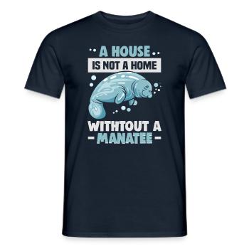 Cold Nose Warm Heart Manatee chubby manatee - Men's T-Shirt - navy - Front - AI Model Male 178 light (178cm)
