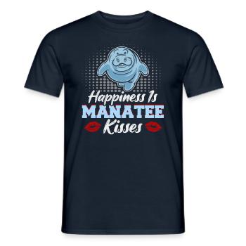 Cold Nose Warm Heart Manatee chubby manatee - Men's T-Shirt - navy - Front - AI Model Male 178 light (178cm)