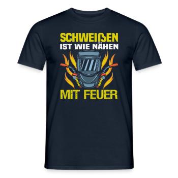 Soudeur Dire Design pour les métallurgistes - T-shirt homme - marine - Devant - AI Model Male 178 light (178cm)