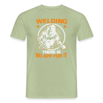 Schweißer Spruch Design für Metallbauer - Männer T-Shirt - Sage - Vorne - AI Model Male 178 light (178cm)