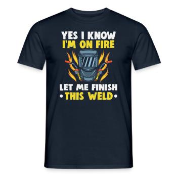 Soudeur Dire Design pour les métallurgistes - T-shirt homme - marine - Devant - AI Model Male 178 light (178cm)