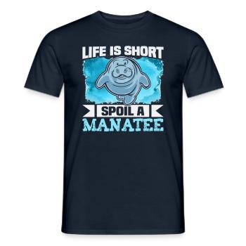 Cold Nose Warm Heart Manatee chubby manatee - Men's T-Shirt - navy - Front - AI Model Male 178 light (178cm)