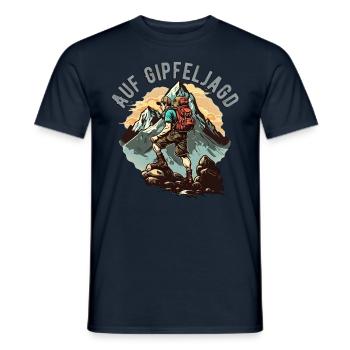 Hiker design for mountaineers and climbers - Men's T-Shirt - navy - Front - AI Model Male 178 light (178cm)