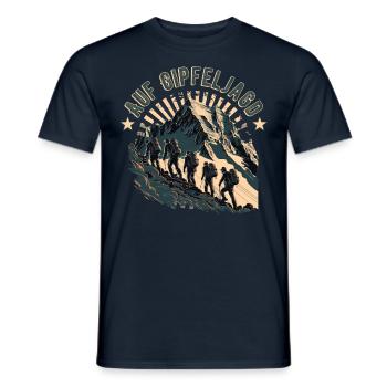 Wandergruppe Design für Bergsteiger und Kletterer - Männer T-Shirt - Navy - Vorne - AI Model Male 178 light (178cm)
