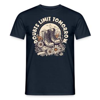 Conception de randonneurs pour les alpinistes et les grimpeurs - T-shirt homme - marine - Devant - AI Model Male 178 light (178cm)