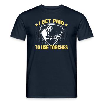 Welder saying design for metal workers - Men's T-Shirt - navy - Front - AI Model Male 178 light (178cm)