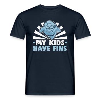 Cold Nose Warm Heart Manatee chubby manatee - Men's T-Shirt - navy - Front - AI Model Male 178 light (178cm)