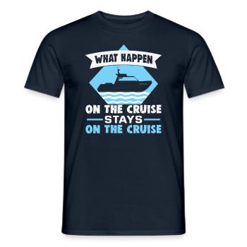 Navigation de plaisance avec le skipper d’un marin ou d’un bateau à moteur Ahoy - T-shirt homme - marine - Devant - AI Model Male 178 light (178cm)