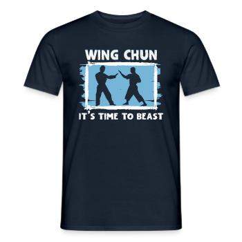 Martial Arts Wing Chun Trainer Wing Chun Fighter - Men's T-Shirt - navy - Front - AI Model Male 178 light (178cm)