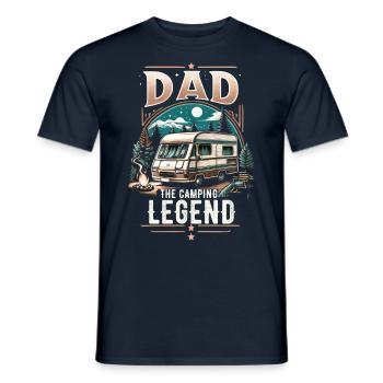 Fête des pères papa la légende du camping papa papa - T-shirt homme - marine - Devant - AI Model Male 178 light (178cm)