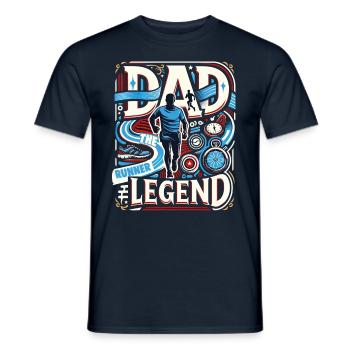 Vatertag DAD the Runner Legend Papa - Männer T-Shirt - Navy - Vorne - AI Model Male 178 light (178cm)