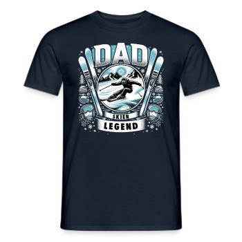 Father's Day DAD the Skier Legend Dad - Men's T-Shirt - navy - Front - AI Model Male 178 light (178cm)