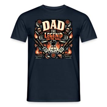 Father's Day Dad the Legend on the grill Dad Dad - Men's T-Shirt - navy - Front - AI Model Male 178 light (178cm)