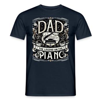 Father's Day Dad the Legend on the piano Dad Dad - Men's T-Shirt - navy - Front - AI Model Male 178 light (178cm)