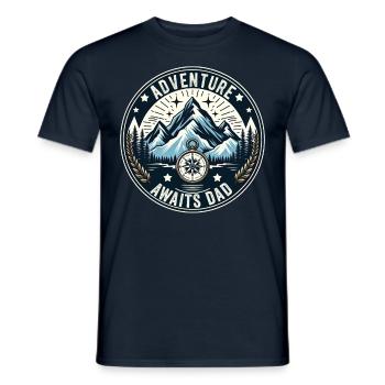 L’aventure de la fête des pères attend papa papa papa - T-shirt homme - marine - Devant - AI Model Male 178 light (178cm)