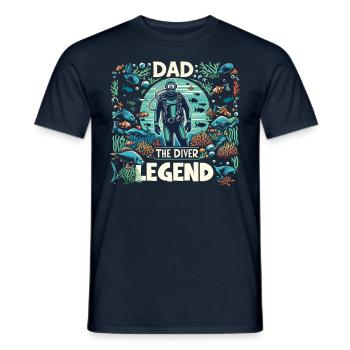 Fête des pères Papa la légende du plongeur Papa Papa plongeur - T-shirt homme - marine - Devant - AI Model Male 178 light (178cm)