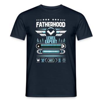 Vatertag Fatherhood Level Expert Papa Gamer Vater - Männer T-Shirt - Navy - Vorne - AI Model Male 178 light (178cm)