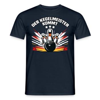 The bowling master is coming to Kegel Bowling Club Design - Men's T-Shirt - navy - Front - AI Model Male 178 light (178cm)