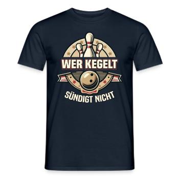 Who bowls does not sin Kegel Kegelverein Design - Men's T-Shirt - navy - Front - AI Model Male 178 light (178cm)