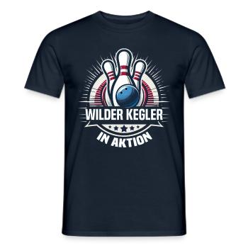 Quilleur sauvage en action Kegel Kegelverein Design - T-shirt homme - marine - Devant - AI Model Male 178 light (178cm)