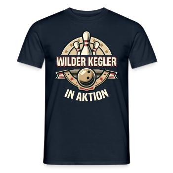 Quilleur sauvage en action Kegel Kegelverein Design - T-shirt homme - marine - Devant - AI Model Male 178 light (178cm)