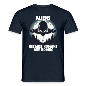 SciFi umd Außerirdische Aliens und Ufo Fan - Männer T-Shirt - Navy - Vorne - AI Model Male 178 light (178cm)