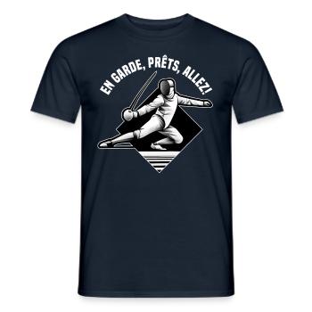 Masque Fencer Sport Design Sur Jeu Sur L’escrime De Combat - T-shirt homme - marine - Devant - AI Model Male 178 light (178cm)
