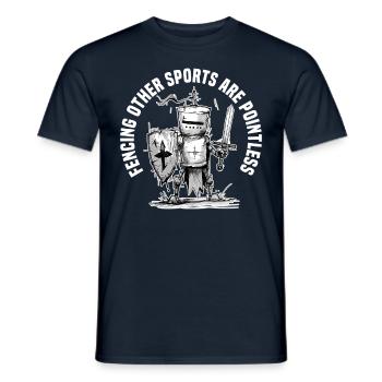 Masque Fencer Sport Design Sur Jeu Sur L’escrime De Combat - T-shirt homme - marine - Devant - AI Model Male 178 light (178cm)