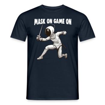 Masque Fencer Sport Design Sur Jeu Sur L’escrime De Combat - T-shirt homme - marine - Devant - AI Model Male 178 light (178cm)