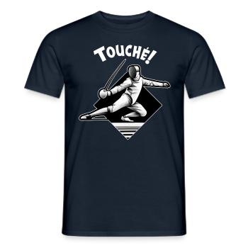 Masque Fencer Sport Design Sur Jeu Sur L’escrime De Combat - T-shirt homme - marine - Devant - AI Model Male 178 light (178cm)