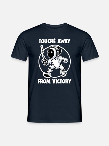 Fencer Sport Design Mask On Game On Combat Fencing - Männer T-Shirt - Navy