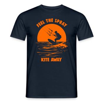 Kitesurf Sentez le cerf-volant s’éloigner - T-shirt homme - marine - Devant - AI Model Male 178 light (178cm)