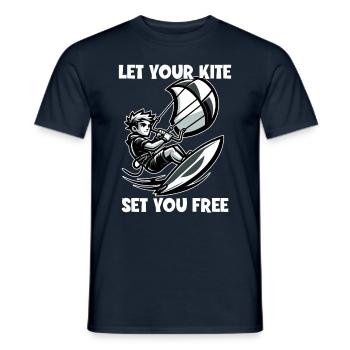 Kitesurf Laissez votre cerf-volant vous définir gratuitement Kitesurfer - T-shirt homme - marine - Devant - AI Model Male 178 light (178cm)