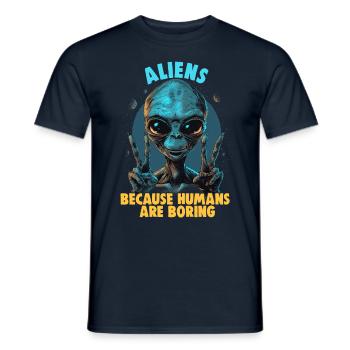 SciFi umd Außerirdische Aliens und Ufo Fan - Männer T-Shirt - Navy - Vorne - AI Model Male 178 light (178cm)