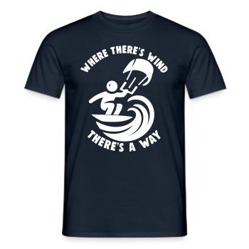 Kitesurfing Where there's wind there's a way - Men's T-Shirt - navy - Front - AI Model Male 178 light (178cm)