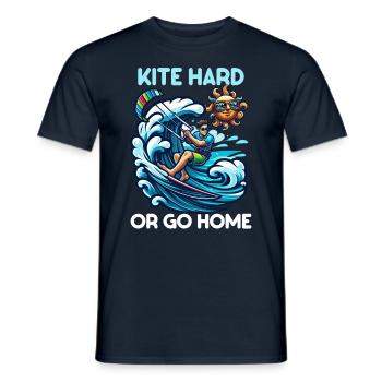 Kitesurf Kite fort ou rentrez chez vous - T-shirt homme - marine - Devant - AI Model Male 178 light (178cm)
