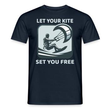 Kitesurf Laissez votre cerf-volant vous libérer Kitesurfeur - T-shirt homme - marine - Devant - AI Model Male 178 light (178cm)